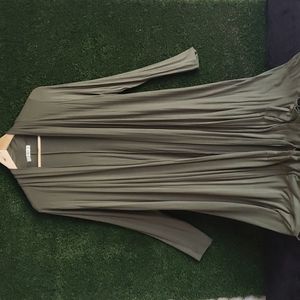 Womans long green cardigan